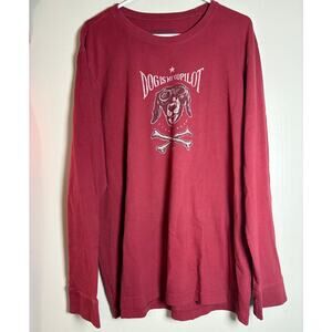 Life Is Good XXL Crusher Tee Dog Is My Copilot Skill Crossbones Long Sleeve
